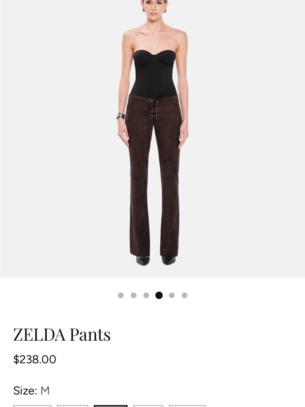 ZELDA Women's Brown Suede Lace-Up Pants